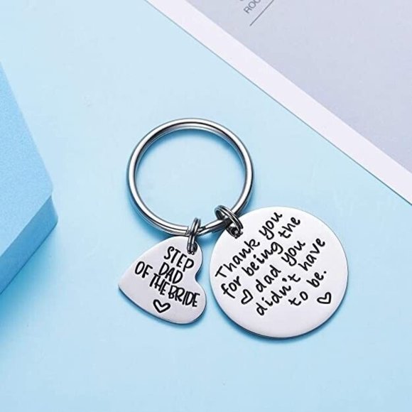 Stepfather of the Bride Wedding Bridal Dad-Daughter Love Keychain Gift B… - Picture 3 of 5